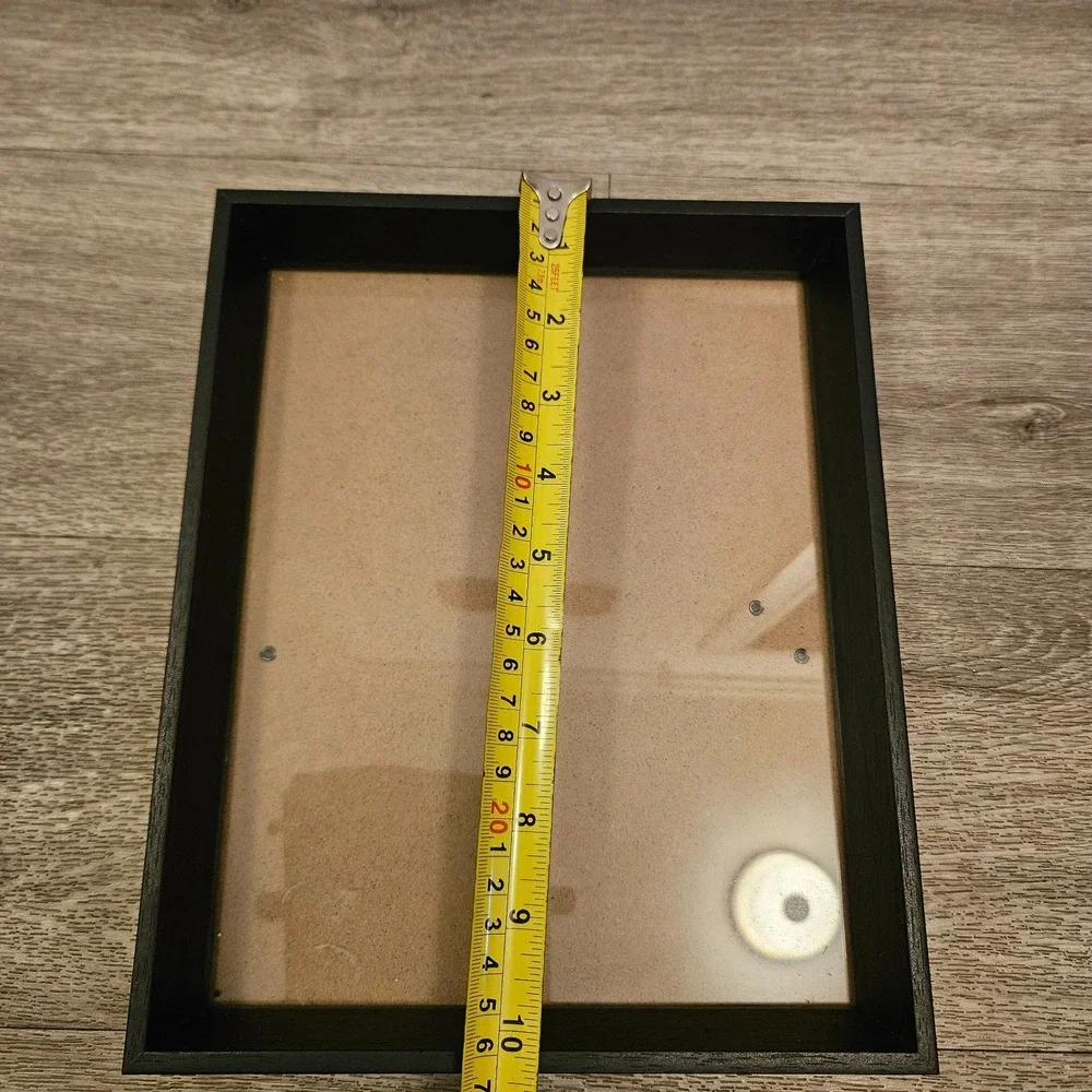 Black Photo Frame Memory Box Shadow Box Display Case Glass Top 8x10